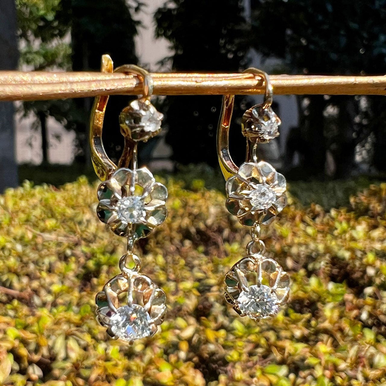 ★0.30ct★✨ダイヤモンドK18 チェーン イヤリング ピアス