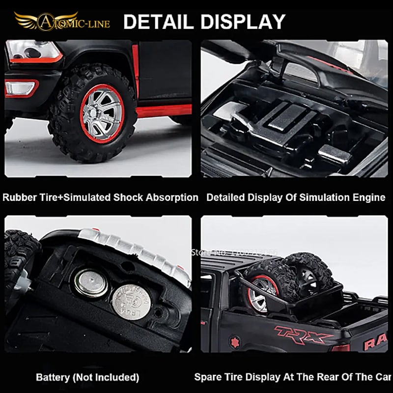 ダッジ RAM TRX 1/32 ミニカー 全3色 ライト点灯 エンジンサウンド