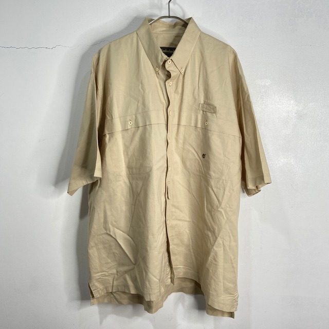 『送料無料』　90s Timberland サファリシャツ　半袖　ベージュ　XL