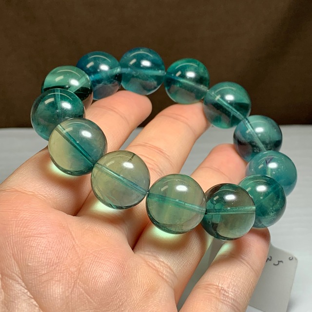 美しいブルーグリーンフローライト・ブレスレット