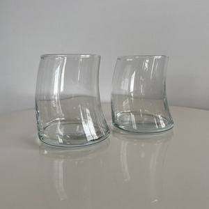 90s vintage curved glass