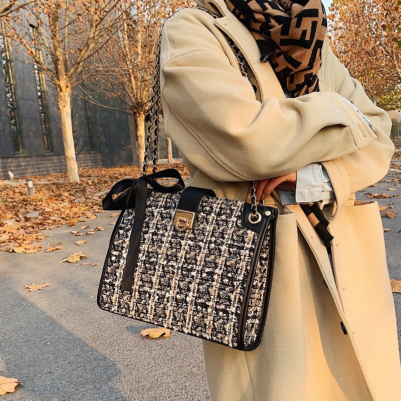 オータムウィンターチェーン ワンショルダー 秋物 冬物 トートバッグ Tiancai_Wing_Bag83626065486