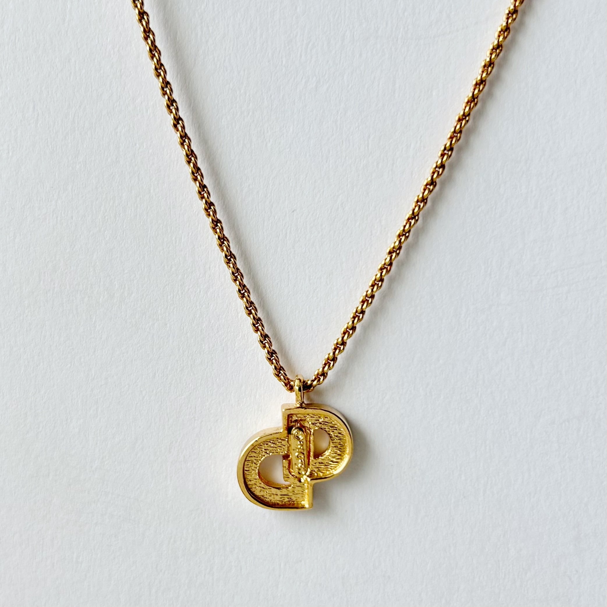 N8006】Christian Dior logo rhinestone necklace/クリスチャン
