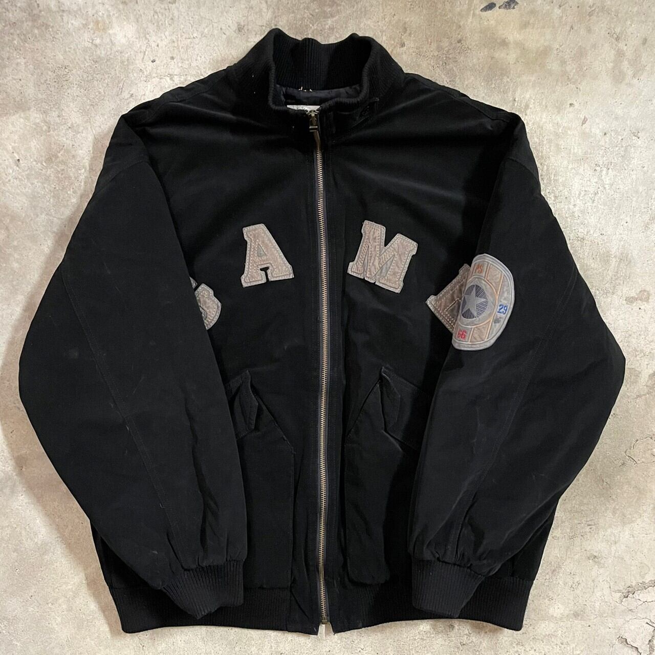 〖PIA SPORTS〗GAME patch design black nylon blouson jacket/ピアスポーツ ゲーム パッチ  デザイン ブラック ナイロン ブルゾン ジャケット/xlsize/#0526/osaka | 〚EINS_archive〛 powered by  BASE