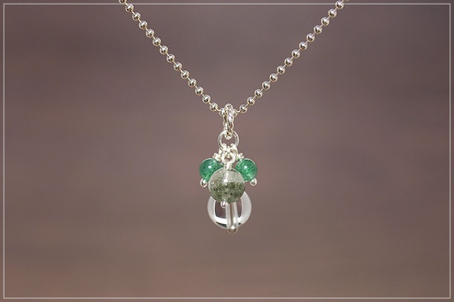 水晶＋ガーデンクォーツ＋グリーンアベンチュリンペンダントトップ