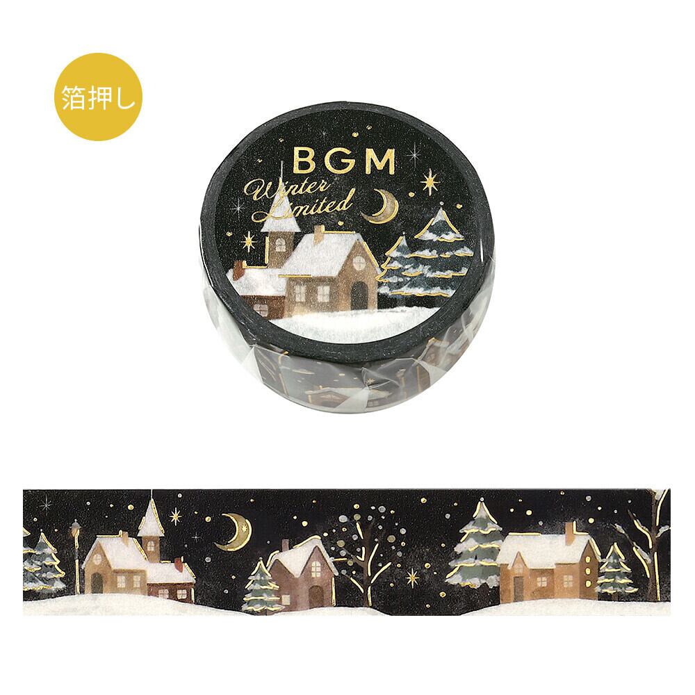 【2026冬限定】BGM 2026冬限定 箔押し 雪降る夜 20mmマステ