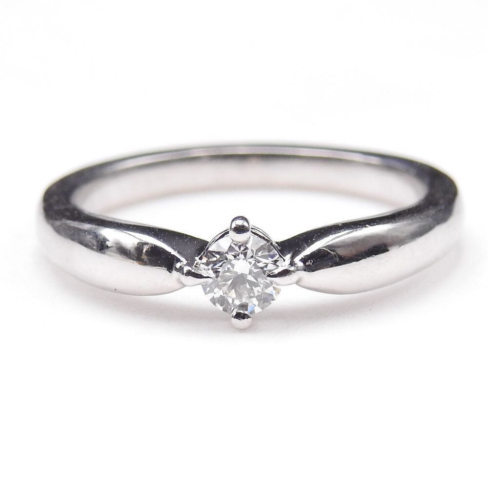 ブルガリ ダイヤモンド リング Pt950 0.18ct せまかっ F VVS-2 VG