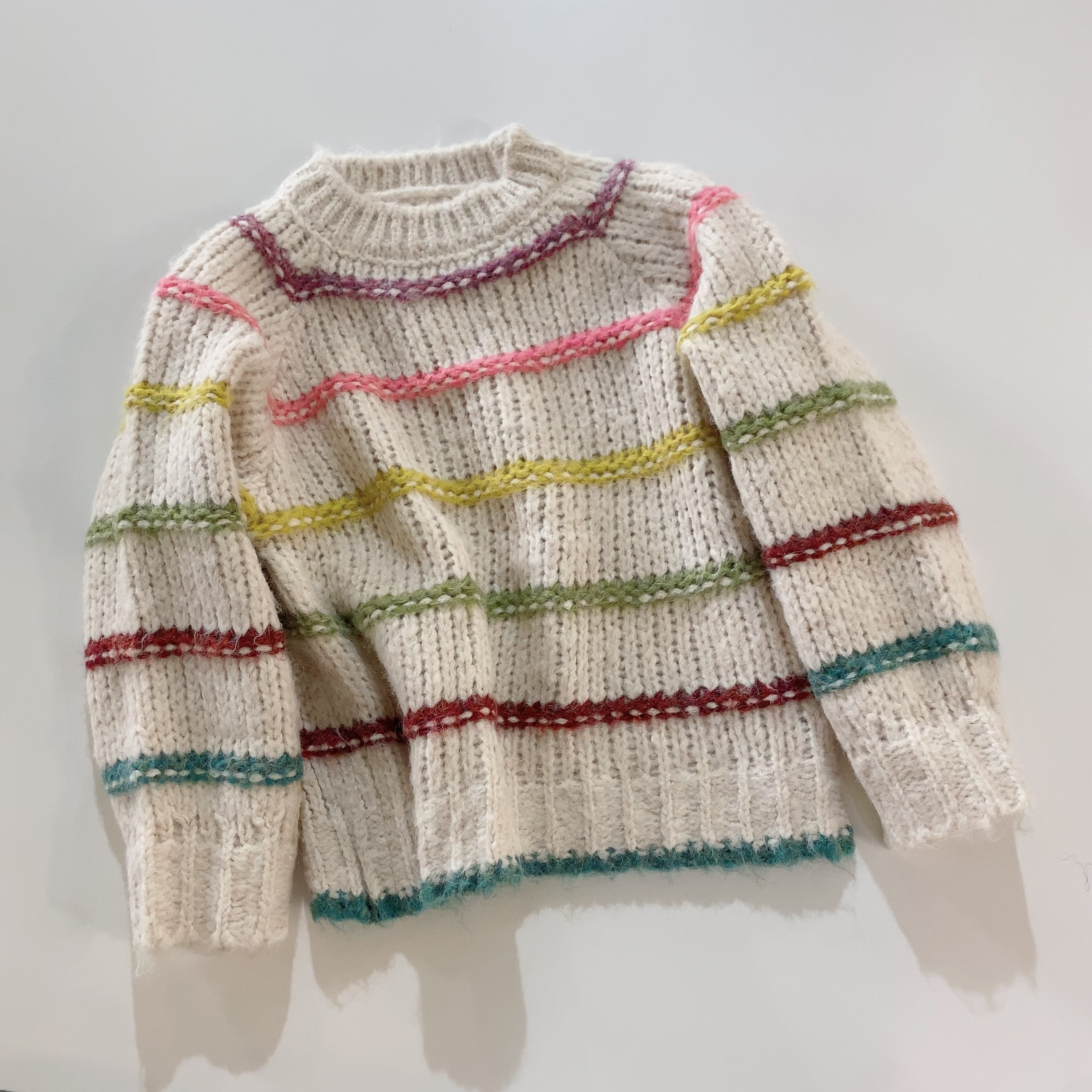 100~110cm カラフルボーダーニット