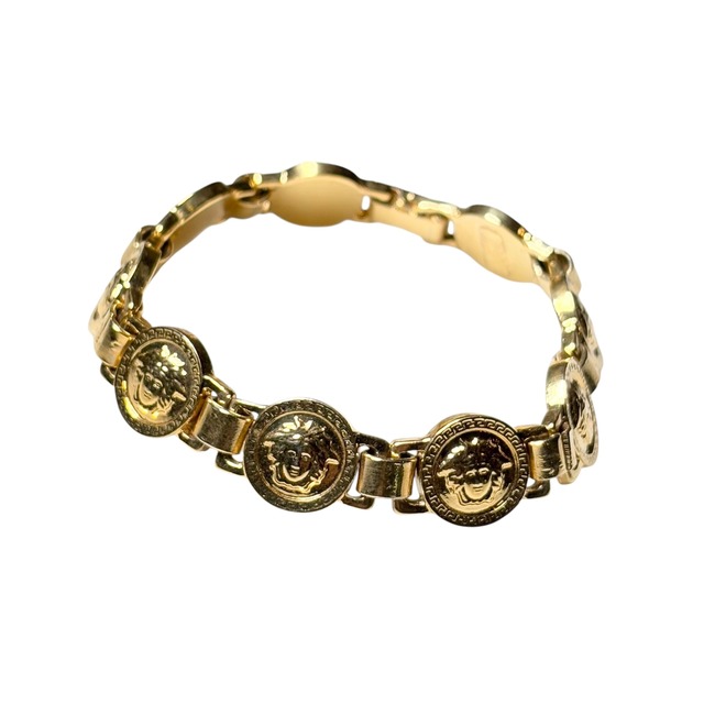 vintage GIANNI VERSACE gold metal medusa bracelet