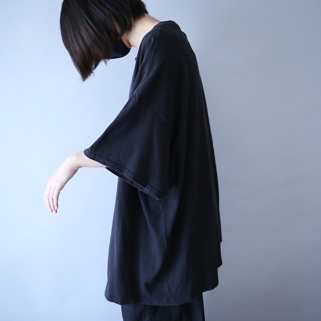 "狼" dark coloring good printed XXXL over silhouette h/s tee