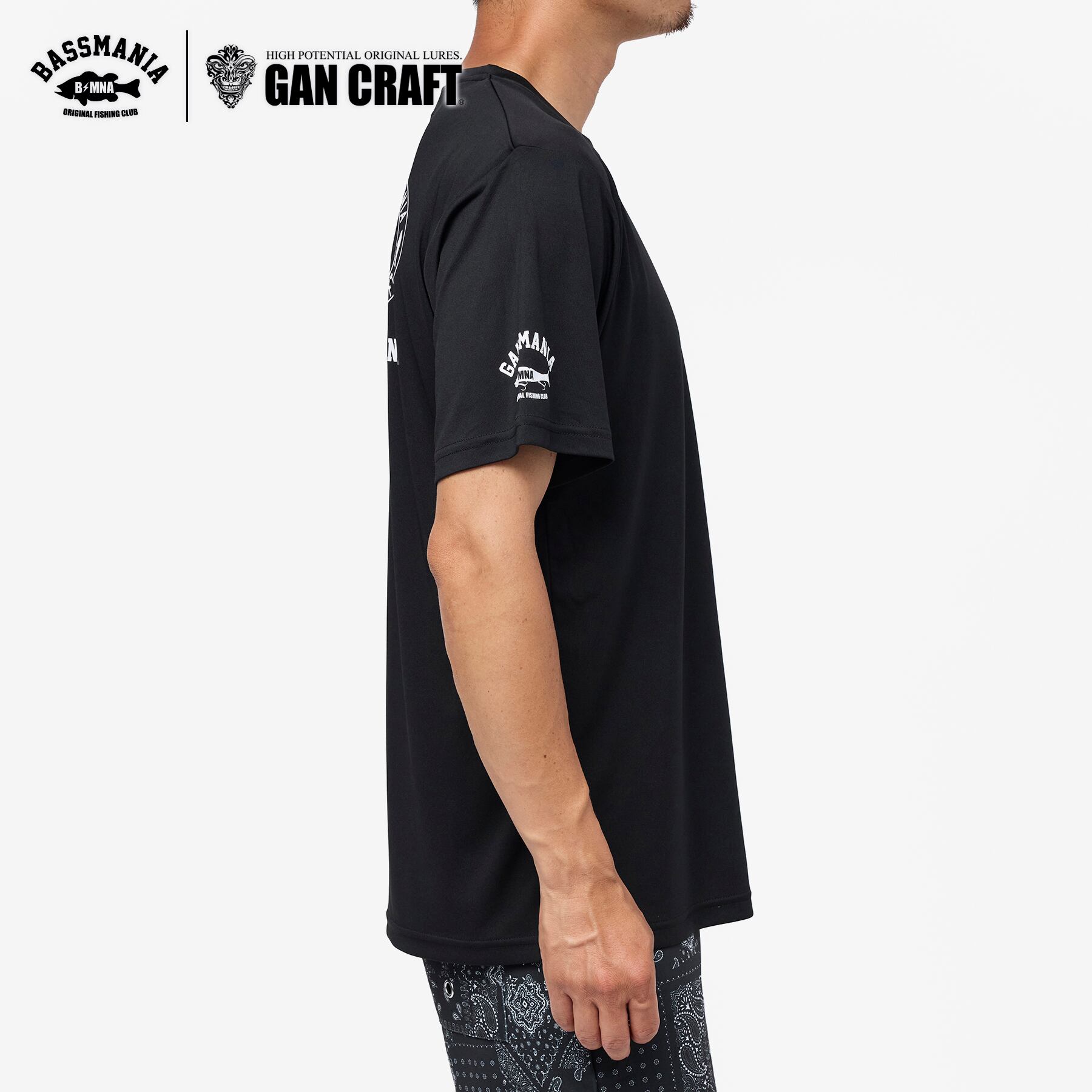 GANCRAFT×BASSMANIA】GANMANIA LOGO ドライTシャツ ［BLK］ | bassmania.jp