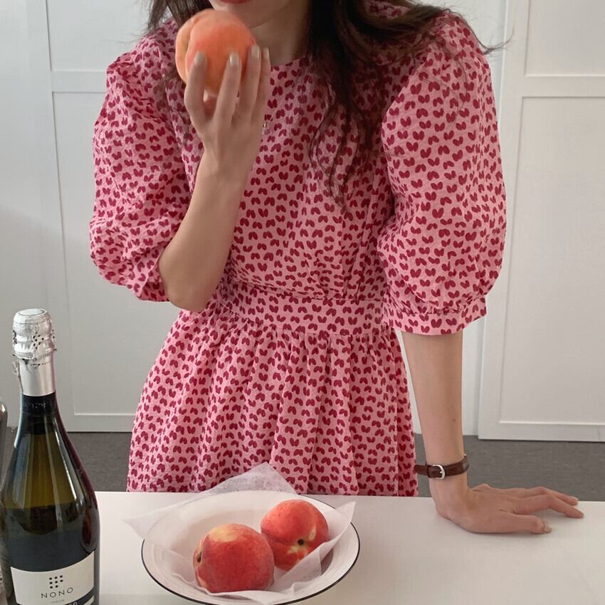 スリーブドレス サマースタイルウェストAライン薄手スカート 大人ガーリー スウィート キュート カジュアル 夏物 ビッグFスモールZ韓国1414563345