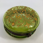 緑ガラスのジュエリーケース　蝶番ケース　 15otb2