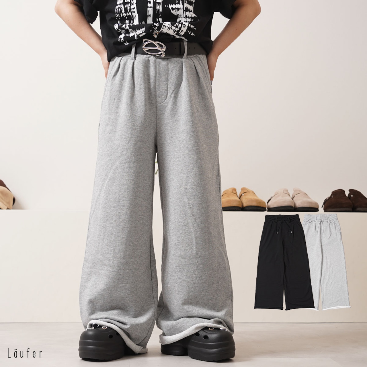 ◆カットオフ ワイドストレート スウェットパンツ◆lf-urp001