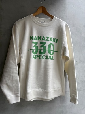 WASEW  x BAA COSTUME MFG. "TOUGH BRAIDED SWEAT SHIRT" White/Green