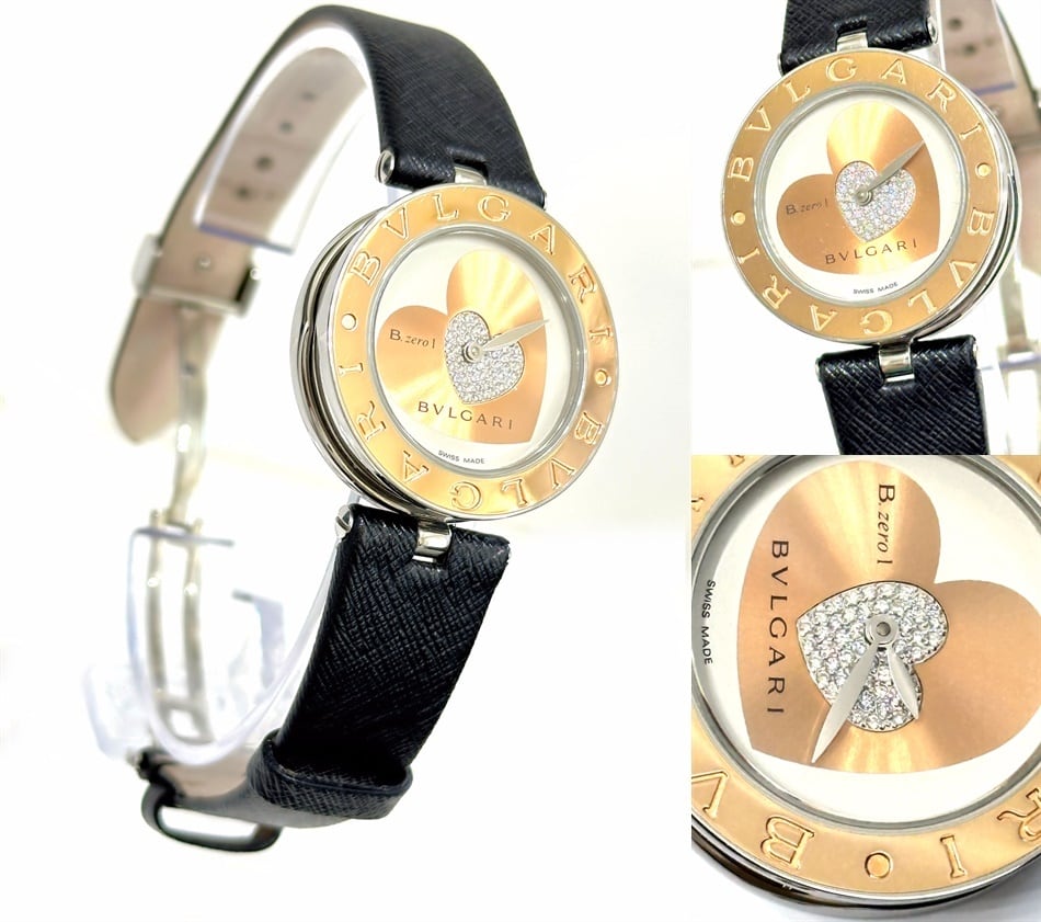 BVLGARI ブルガリ B-ZERO1 ビーゼロ K18 PG 金無垢 ダブルハート BVLGARI ブルガリ B-ZERO1 ビーゼロ K18 PG 金無垢 ダブルハート