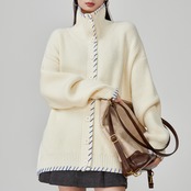 ステッチデザイン オーバーサイズニットカーディガン H0036