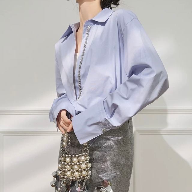 長袖 オーバーサイズ シャツカラー シャツ　YH9967