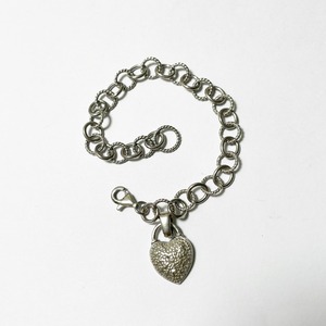 Vintage 925 Silver Heart Charm Bracelet