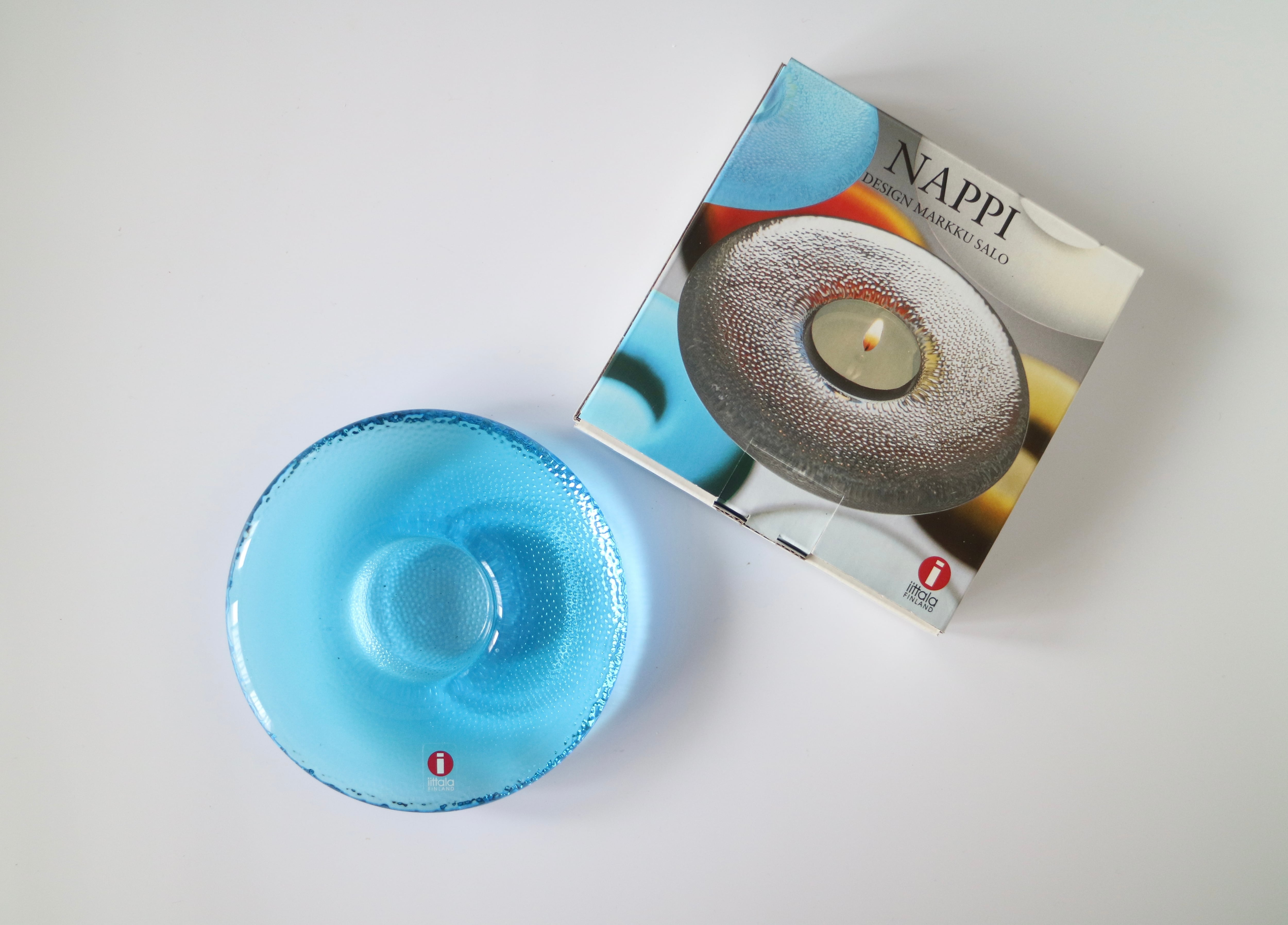 iittala イッタラ ／ NAPPI キャンドルホルダー 大 ブルー No.2332