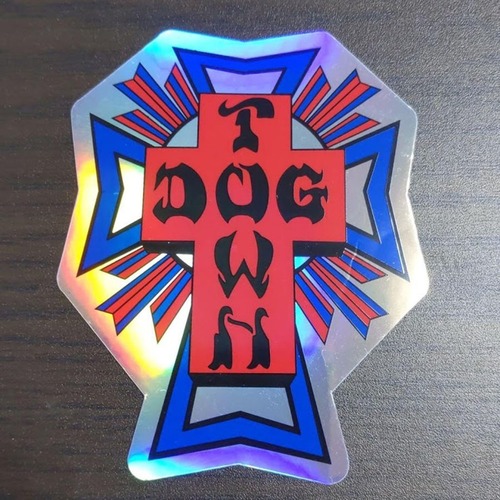 【ST-137】Dogtown Skateboard ドッグタウン STICKER スケートボード ステッカー USA Foil Cross Logo