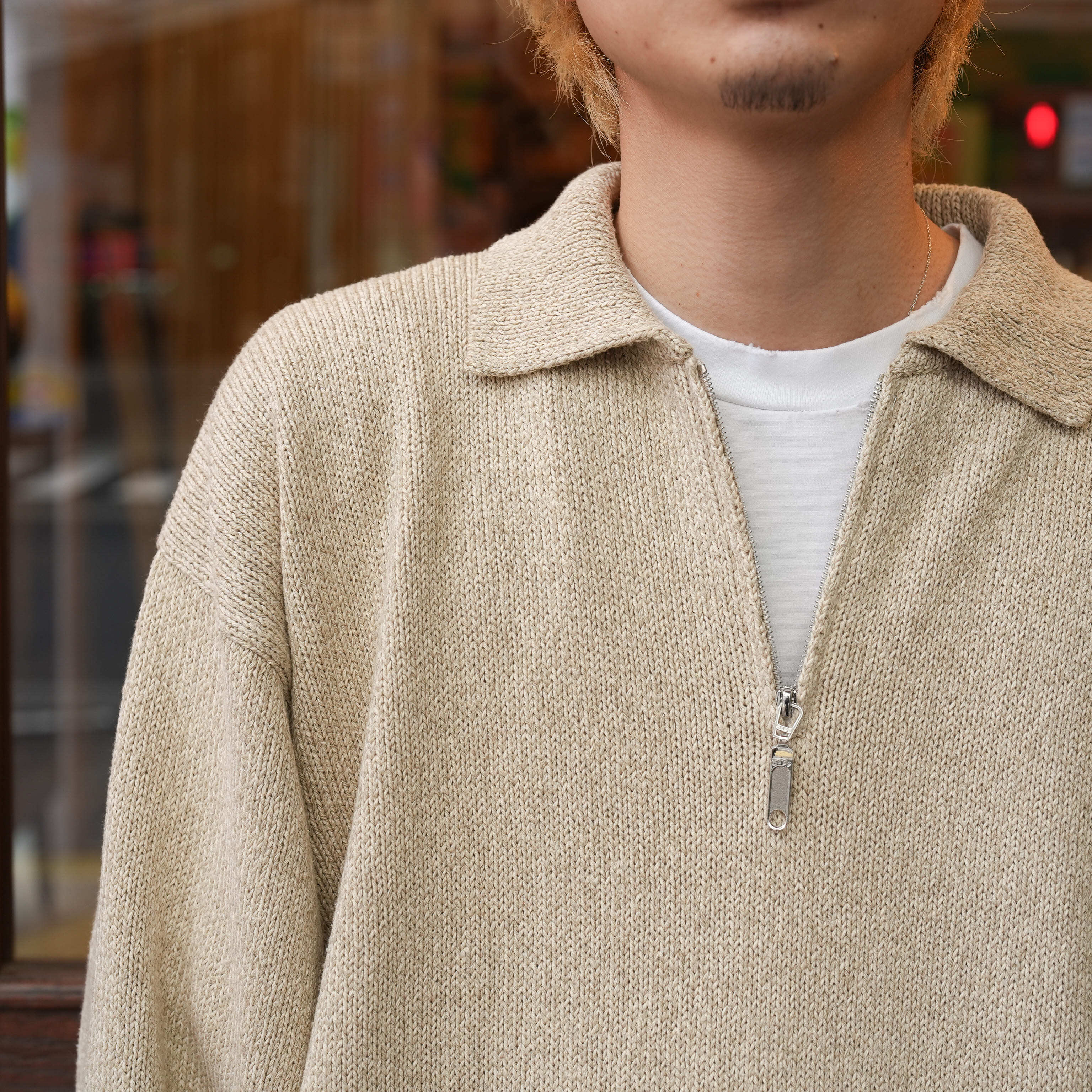 トップス Olde H & Daughter SILK COTTON HALF ZIP Olde H & Daughter(オールドエイチアンドドーター) 26SS 