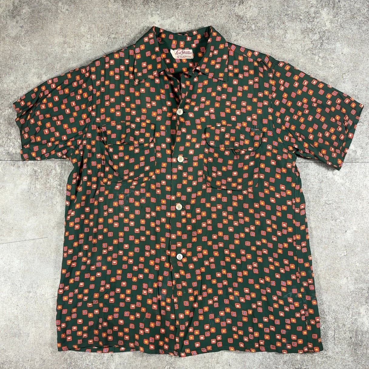 60's PENNEYS パイナップル柄 レーヨンハワイアンシャツ 日本製 アロハ