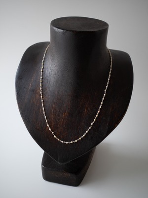 ピンクオパールチェーンネックレスSilver - 1