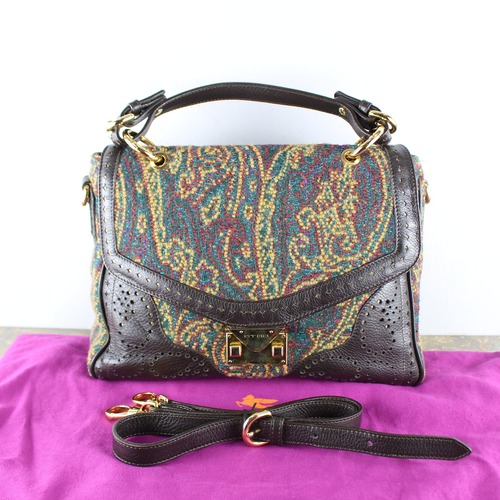 .ETRO PEISLEY PATTERNED GOBELIN TAPESTRY 2WAY SHOULDER BAG MADE IN ITALY/エトロペイズリー柄ごブラウン織2wayショルダーバッグ 2000000053523