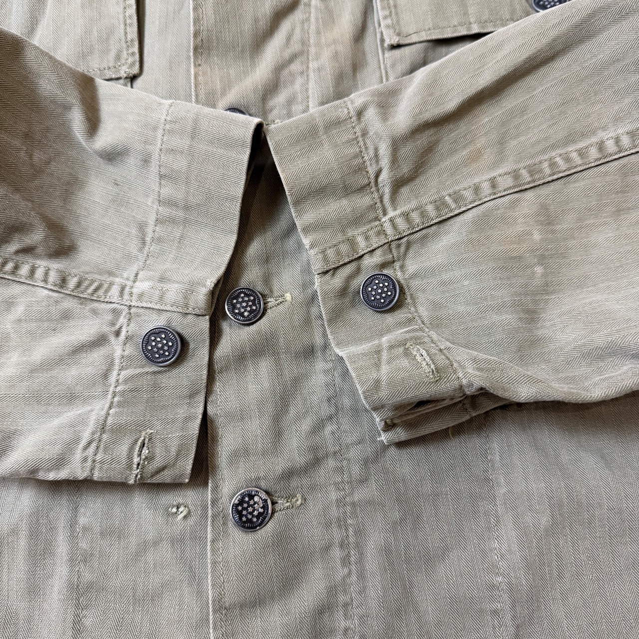 40's M-43 HBT Shirt Jacket US-ARMY 40年代 アメリカ軍 ヘリンボーン シャツ ジャケット ミリタリー ヴィンテージ ビンテージ  TT2026-0035 - 9