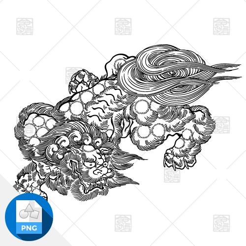 【png画像素材】唐獅子2 Mサイズ  横1500px × 縦1076px