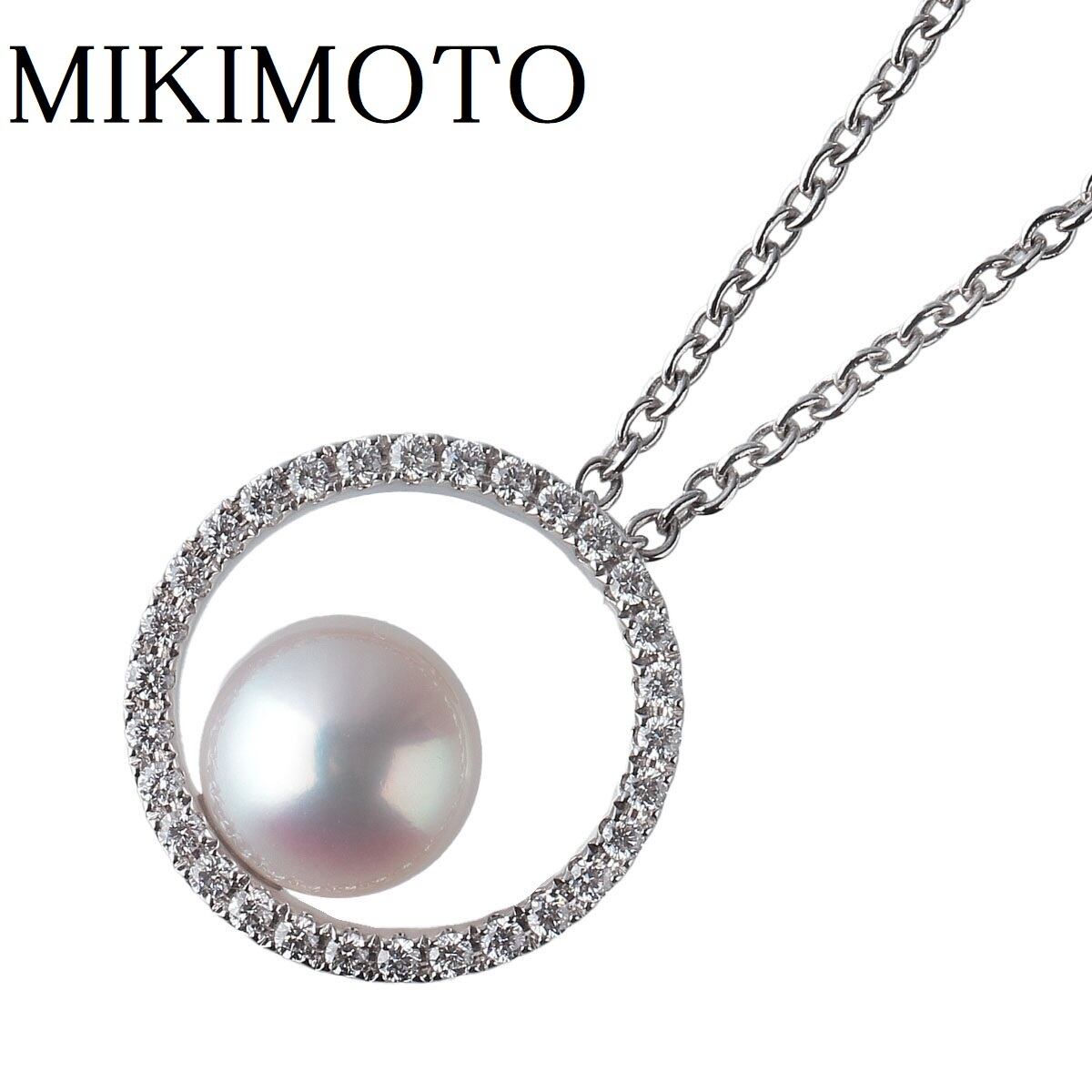 ミキモト MIKIMOTO K18WG パール ネックレス　　アコヤ真珠