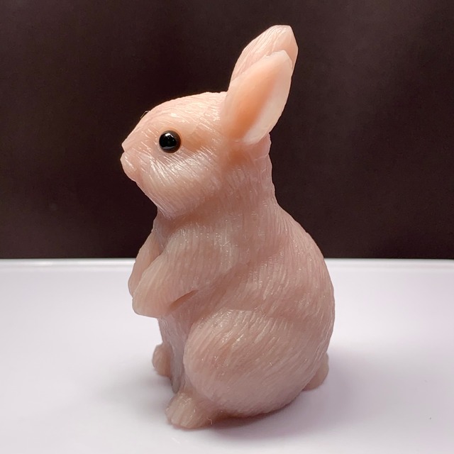15.ピンクオパール大きいうさぎ・インテリア