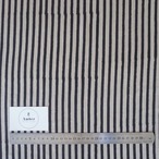 ブロックプリント生地【50cm単位】インド綿 ストライプ柄 生成り×黒 #50910-BK1