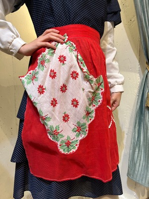 Vintage holly motif Christmas apron