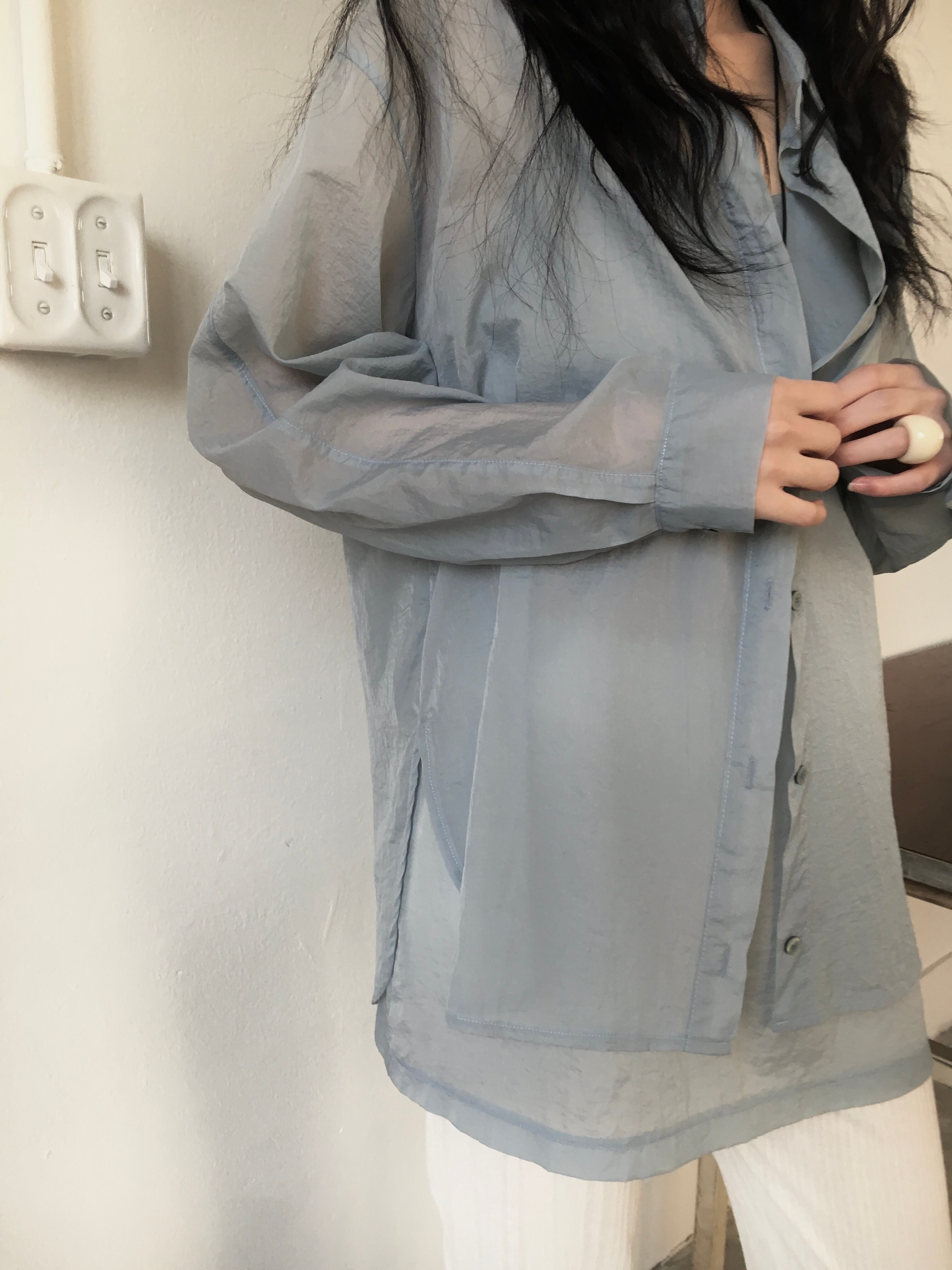【即納】sheer shirt/4color
