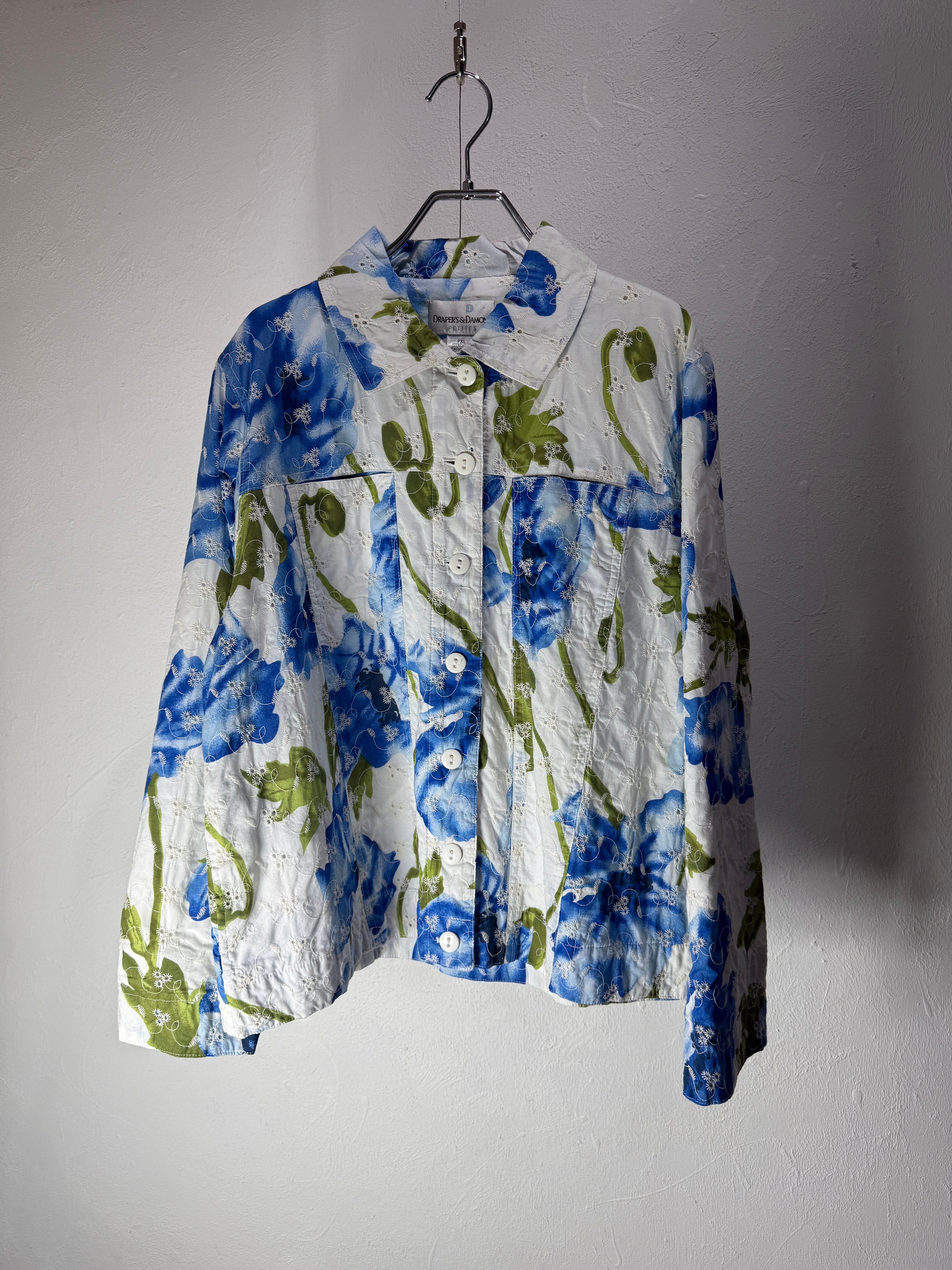 90s flower embroidery design jacket