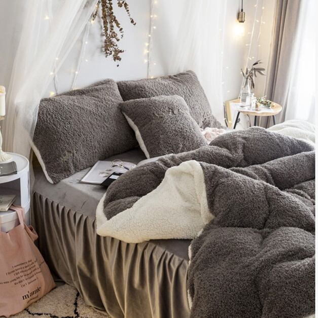 SALE!!】即納☆ふわふわ もこもこ バイカラー あったか ベッドスカート