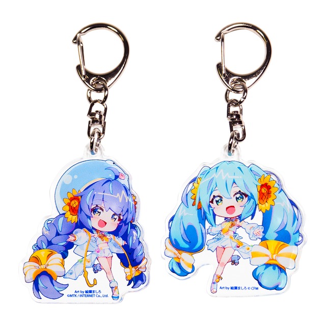 初音ミク＆音街ウナ　チビキャラアクキー２個セット