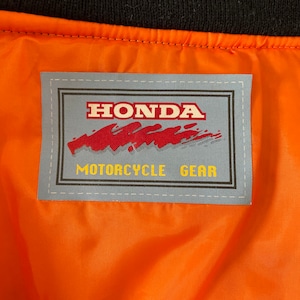 【HONDA MOTORCYCLE GEAR】MA-1 フライトジャケット バックロゴ 刺繍ロゴ ブルゾン 古着