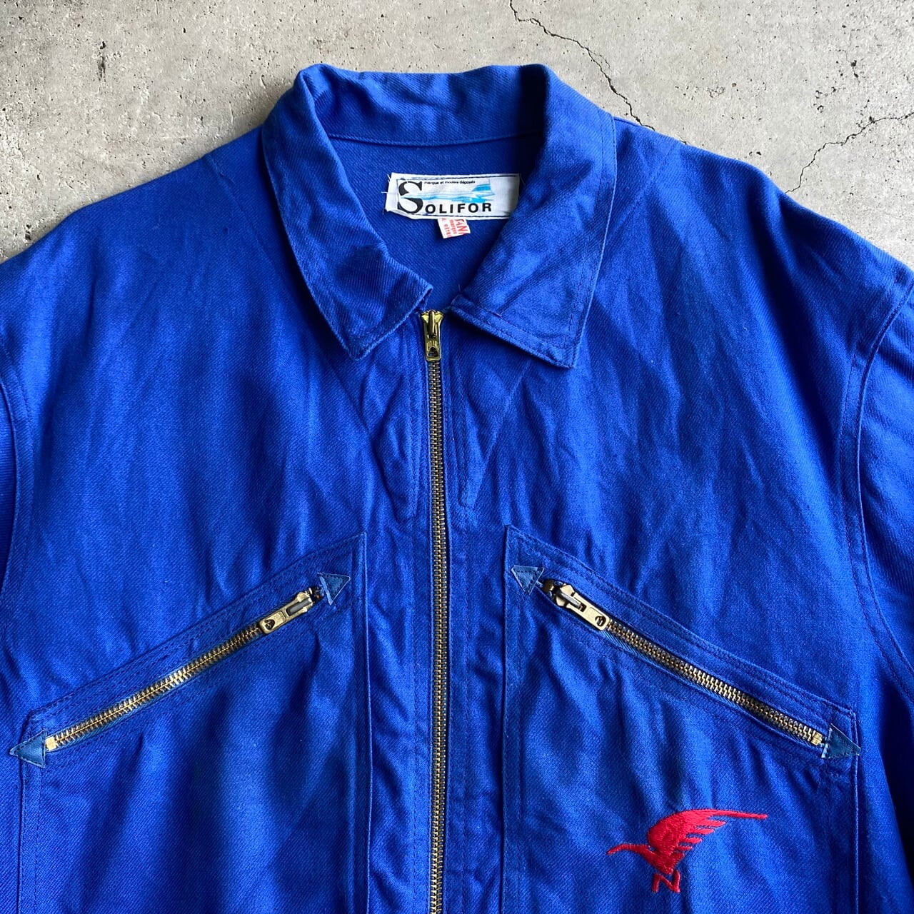SOLIFOR 60年代 ビンテージ フランス製 ワークジャケット 1960s-70s SOLIFOR France Cotton Zip-up Work Jacket Mens-M