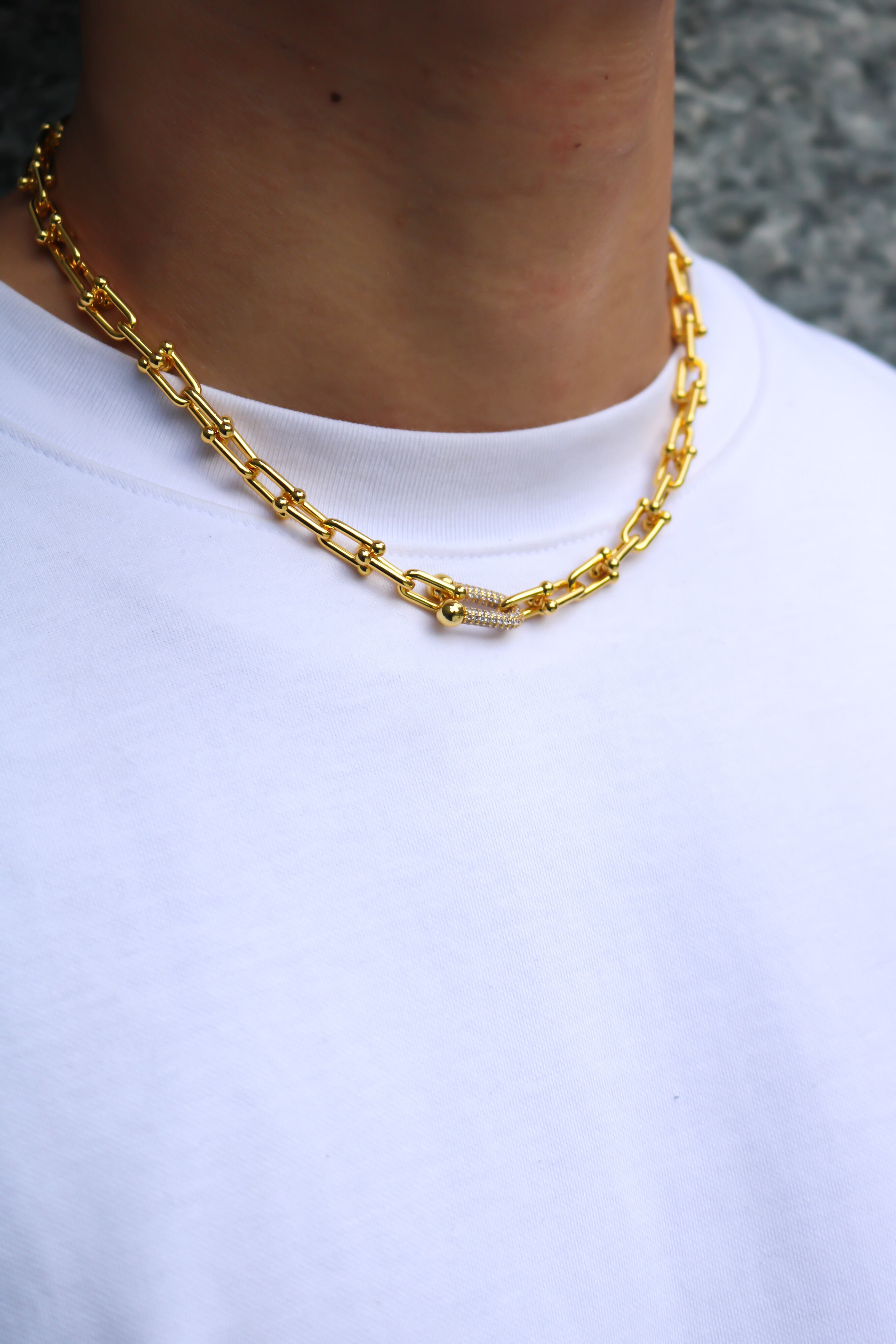 zirconia hardware necklace【GOLD】 | SHINE OFFICIAL