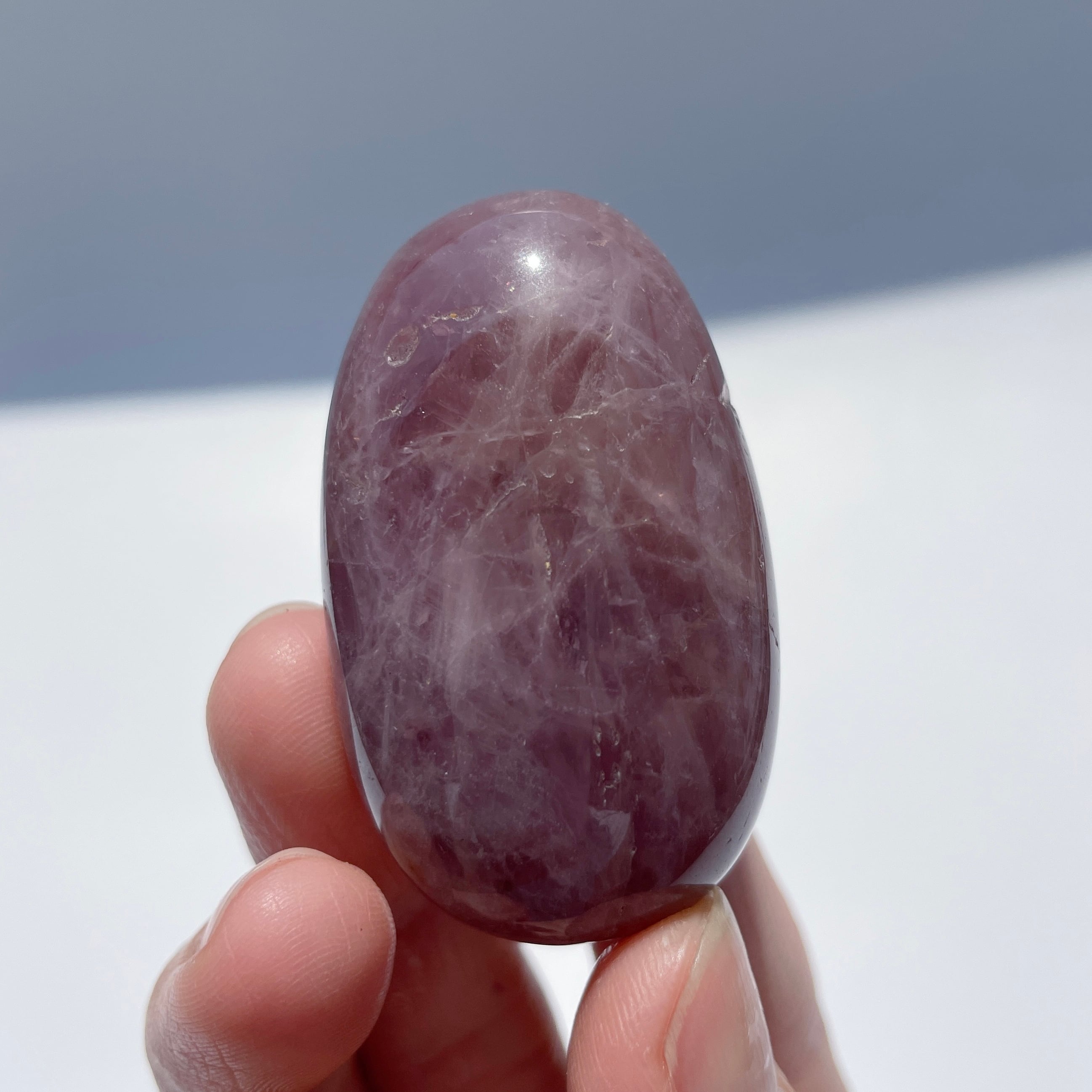 パープルローズクォーツ パームストーン01◇Purple Rose Quartz