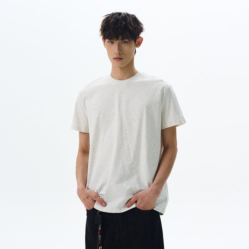 A PUEE接触冷感無地バックシルエット半袖Tシャツ