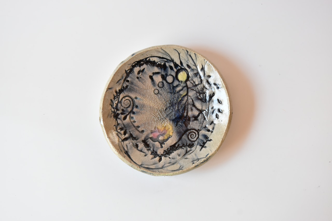 小代瑞穂窯 / 福田るい : ボタ 三ツ足 皿 (小)