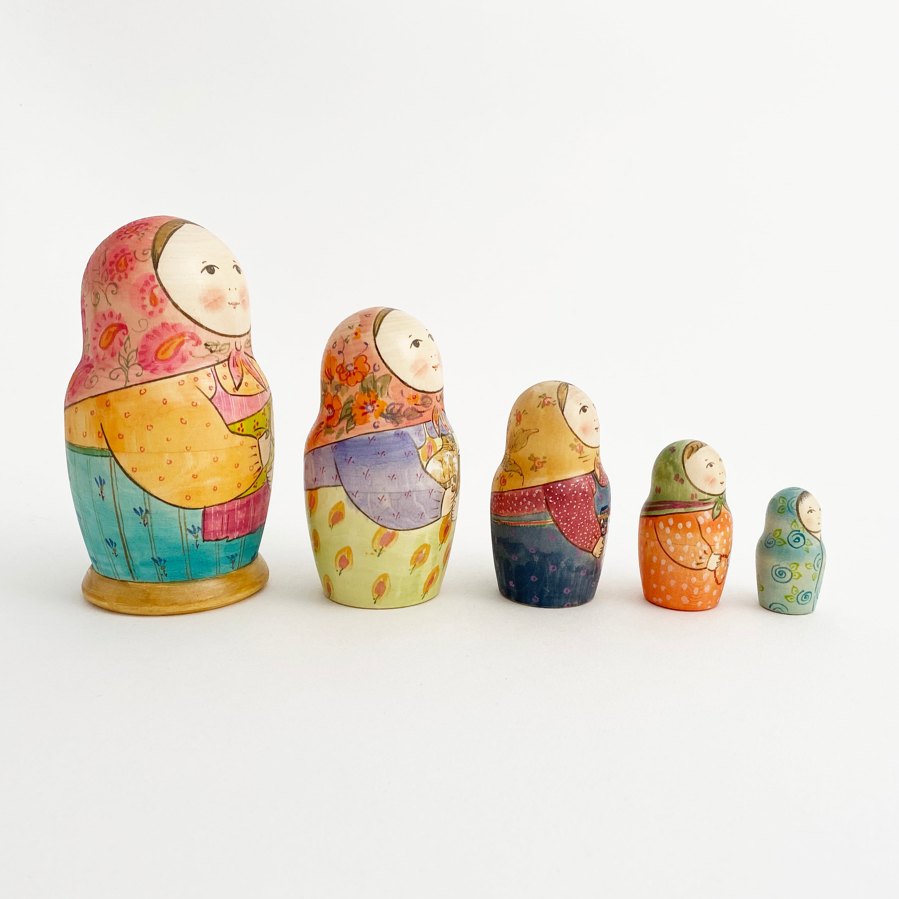 アーティスト・マトリョーシカ(エレナ・ドミトリエワ作/子守/5個組)