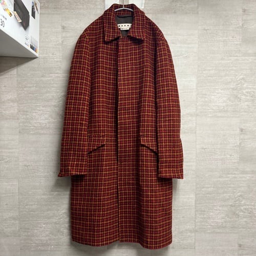 MARNI マルニ 17AW Houndstooth Check Wool Coat ウールコート 52 【中