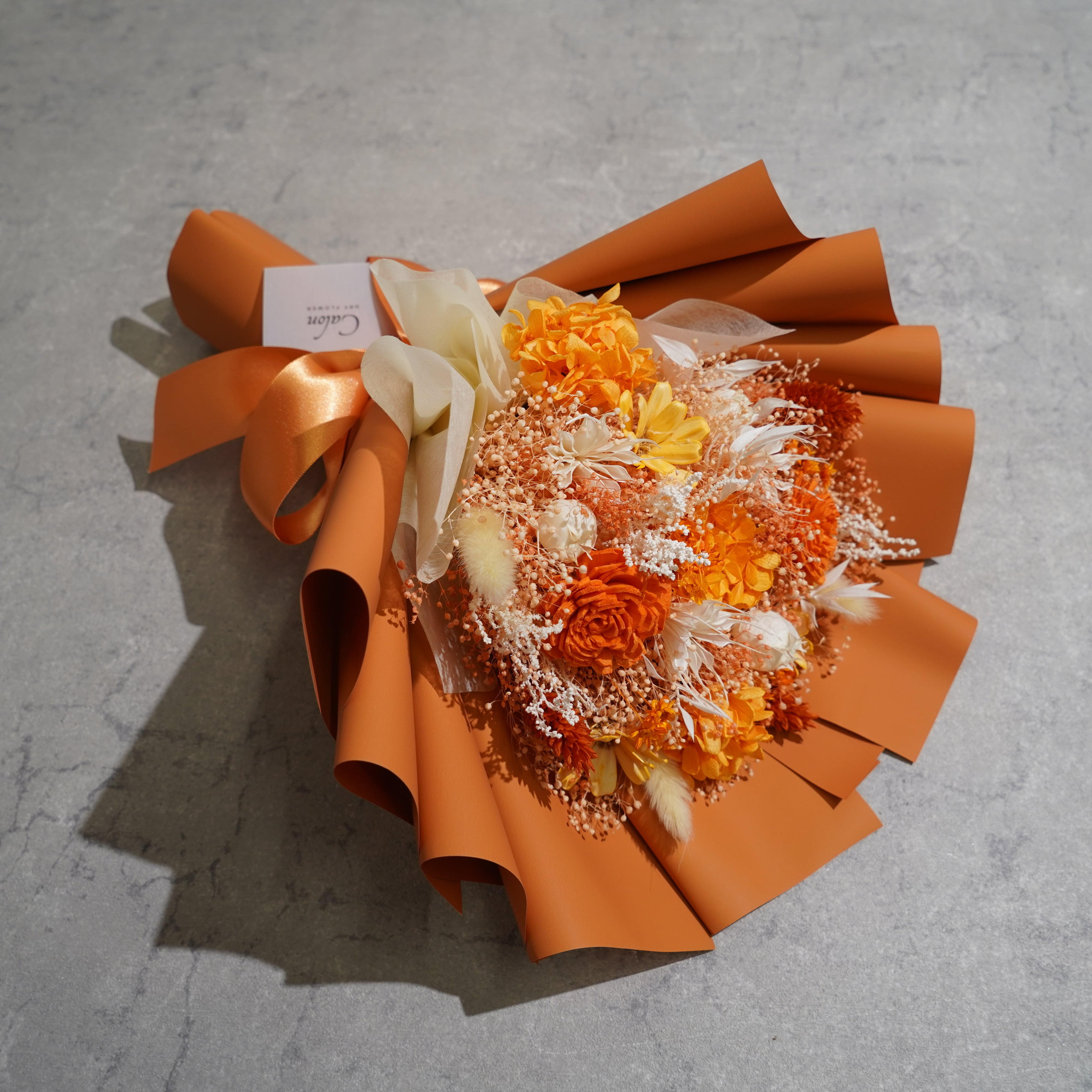 ドライフラワーの花束 Mサイズ オレンジ M-572≪限定1点≫