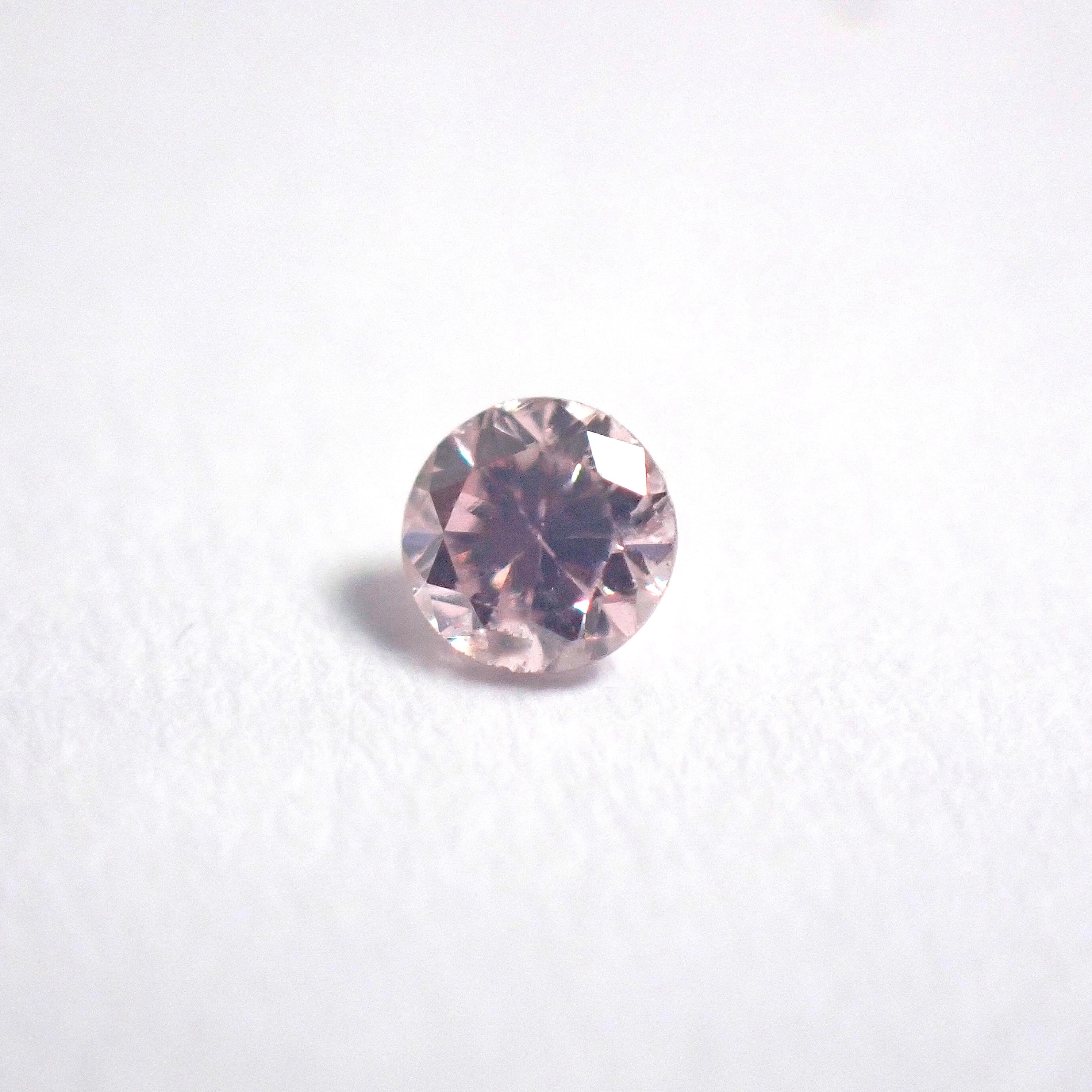 特価】0.048ct Fancy Light Pink ラウンド ピンク ダイヤモンド