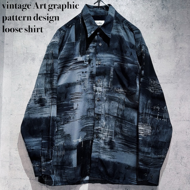 vintage Art graphic pattern design loose shirt